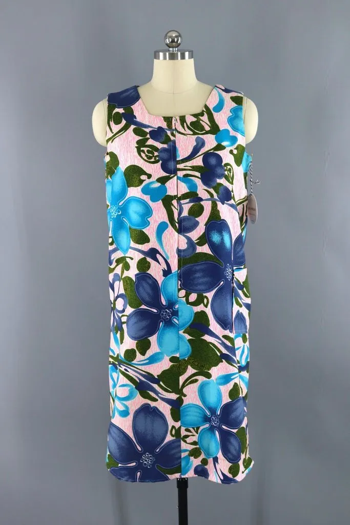 Vintage Pink and Blue Aloha Sundress