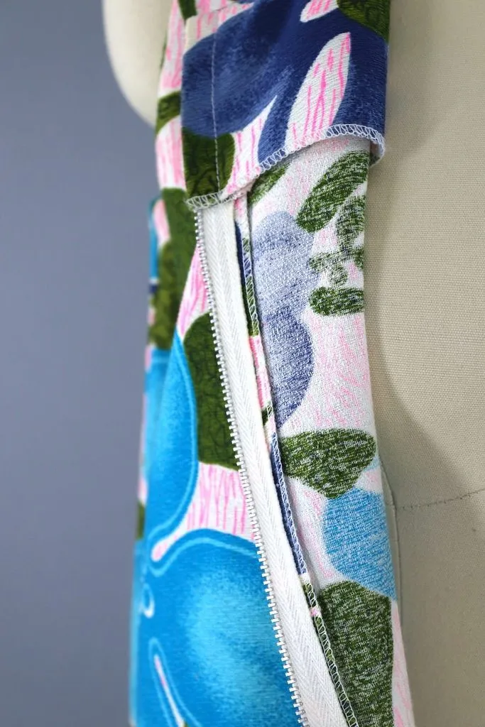 Vintage Pink and Blue Aloha Sundress