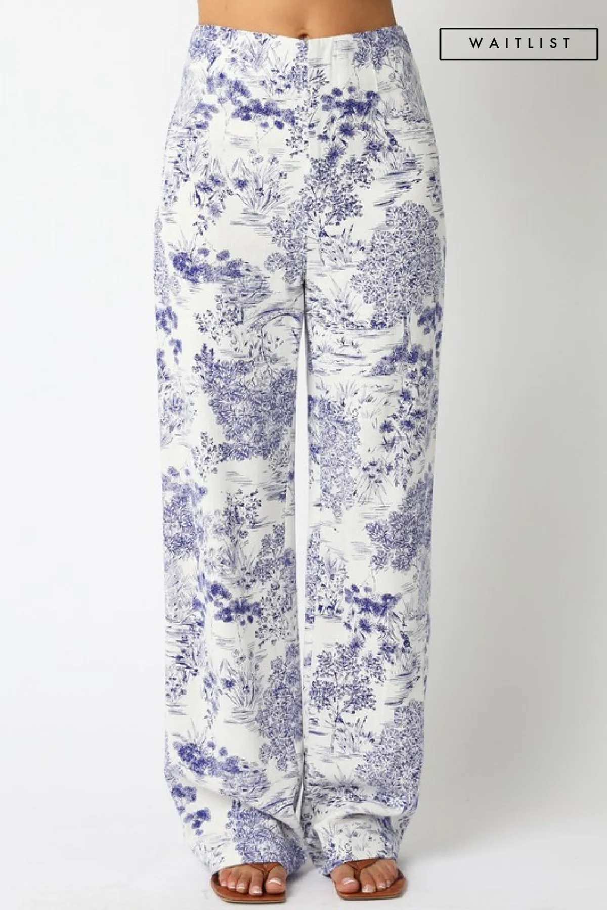 Waitlist 2/20 ♥ Caylee High Waist Abstract Print Wide Leg Pants White