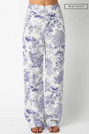 Waitlist 2/20 ♥ Caylee High Waist Abstract Print Wide Leg Pants White