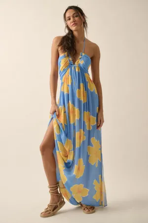 Walk On The Beach Halter Maxi Dress