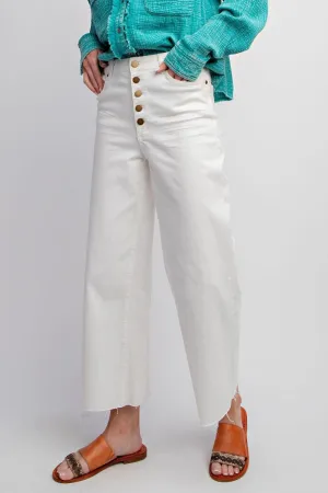 White Button Bell Bottoms