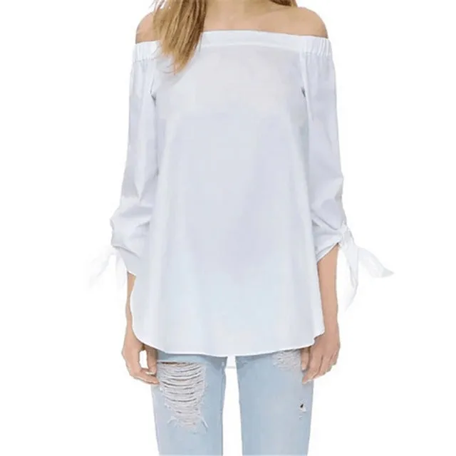 Women Off Shoulder Striped Blouse