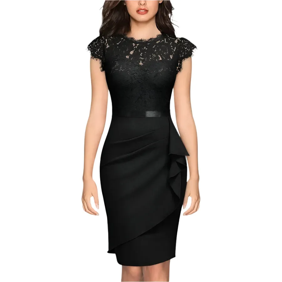 Women’s Elegant Lace Bodycon Dress – Sexy Evening, Wedding, Party, Office, and Birthday Fashion – Stylish Club Vestidos for Women