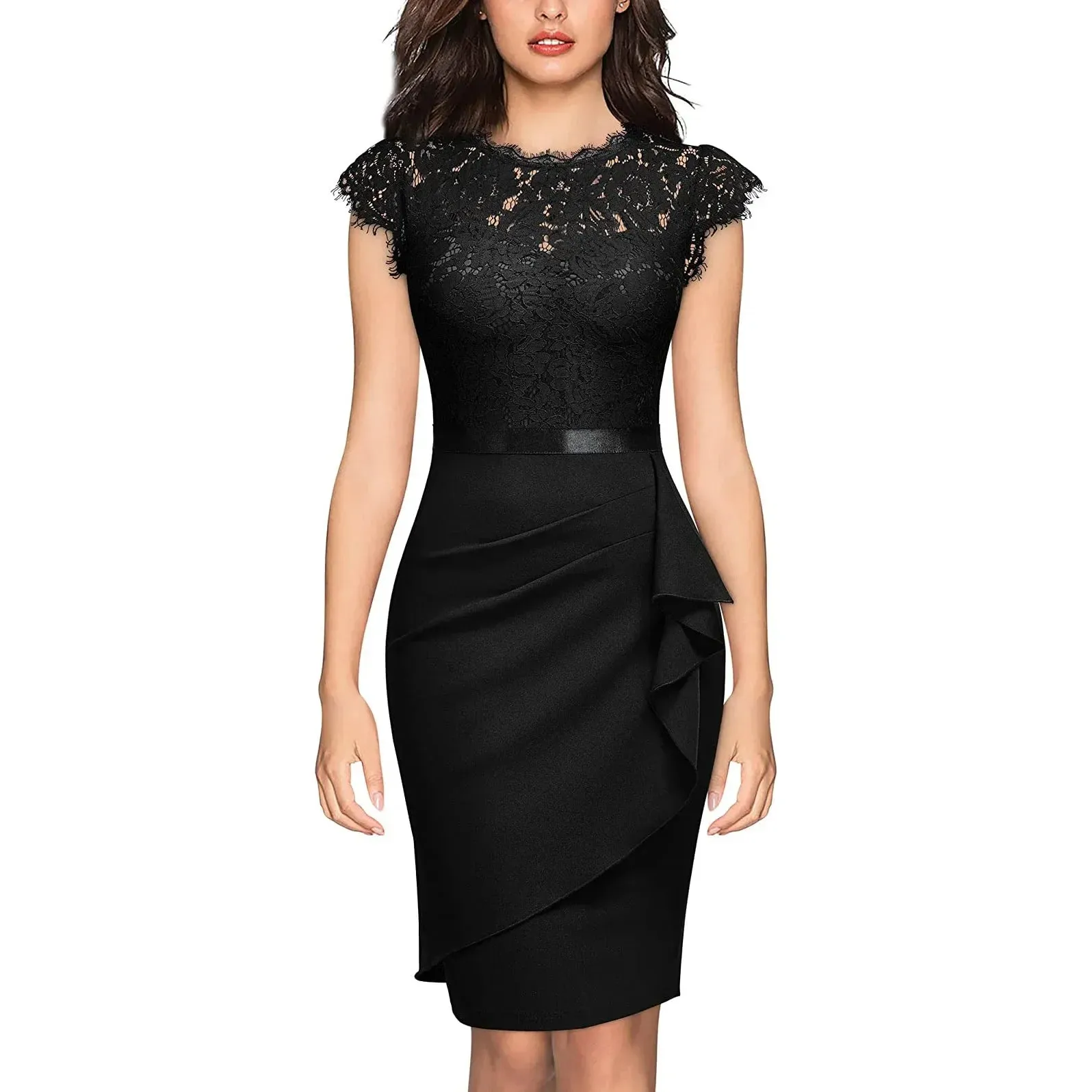 Women’s Elegant Lace Bodycon Dress – Sexy Evening, Wedding, Party, Office, and Birthday Fashion – Stylish Club Vestidos for Women