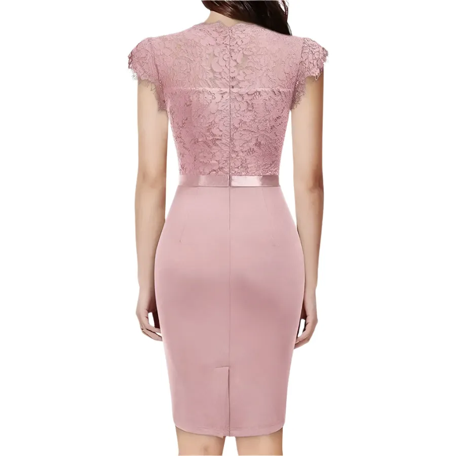 Women’s Elegant Lace Bodycon Dress – Sexy Evening, Wedding, Party, Office, and Birthday Fashion – Stylish Club Vestidos for Women