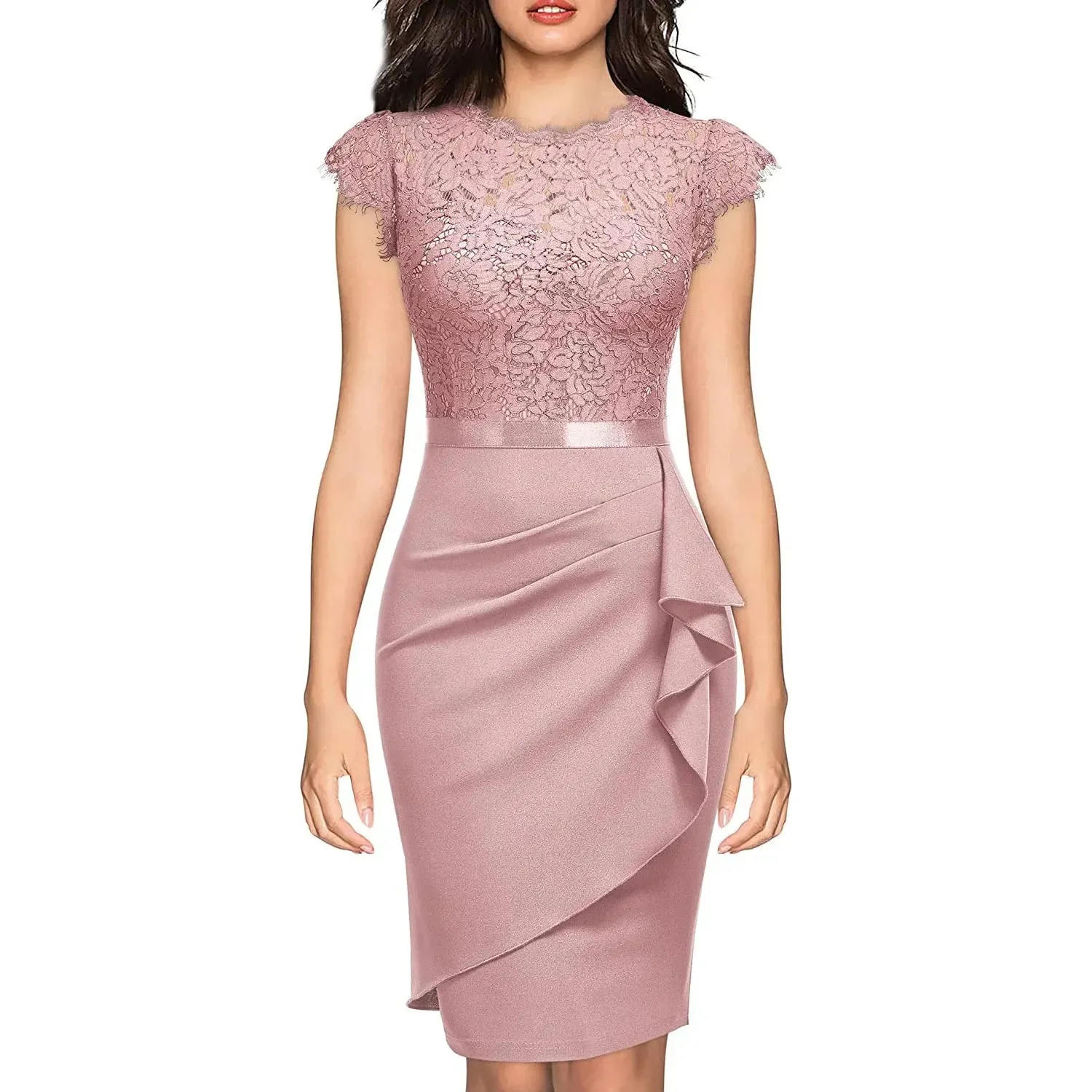 Women’s Elegant Lace Bodycon Dress – Sexy Evening, Wedding, Party, Office, and Birthday Fashion – Stylish Club Vestidos for Women