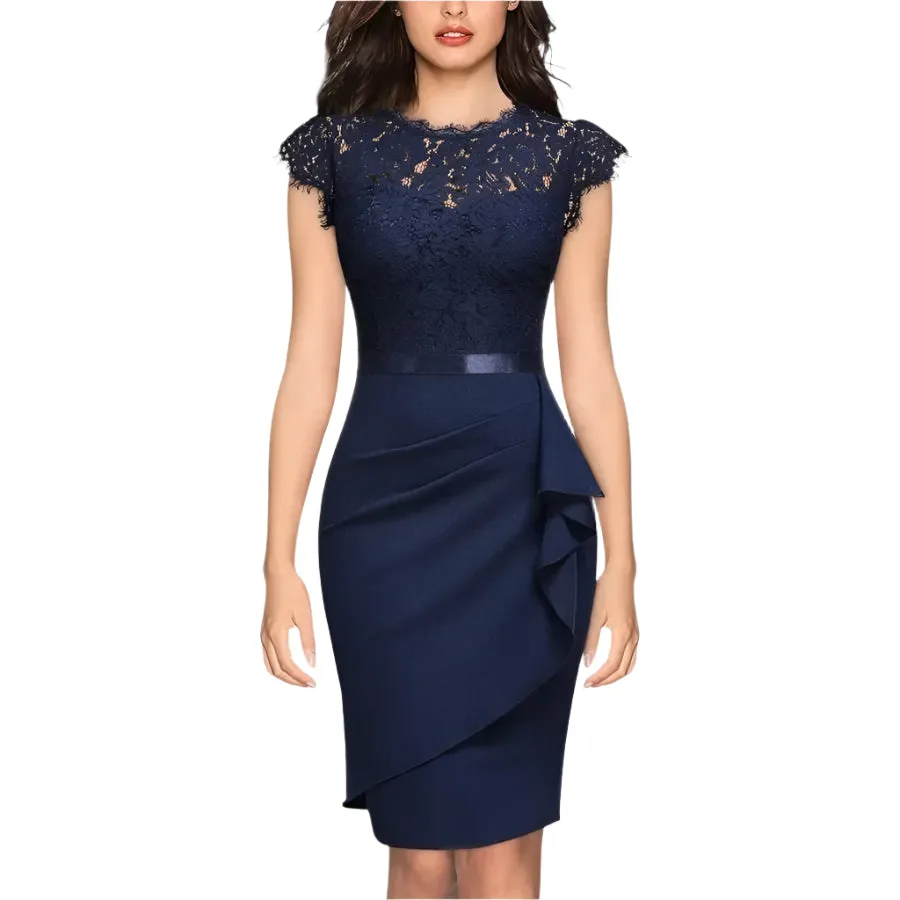 Women’s Elegant Lace Bodycon Dress – Sexy Evening, Wedding, Party, Office, and Birthday Fashion – Stylish Club Vestidos for Women