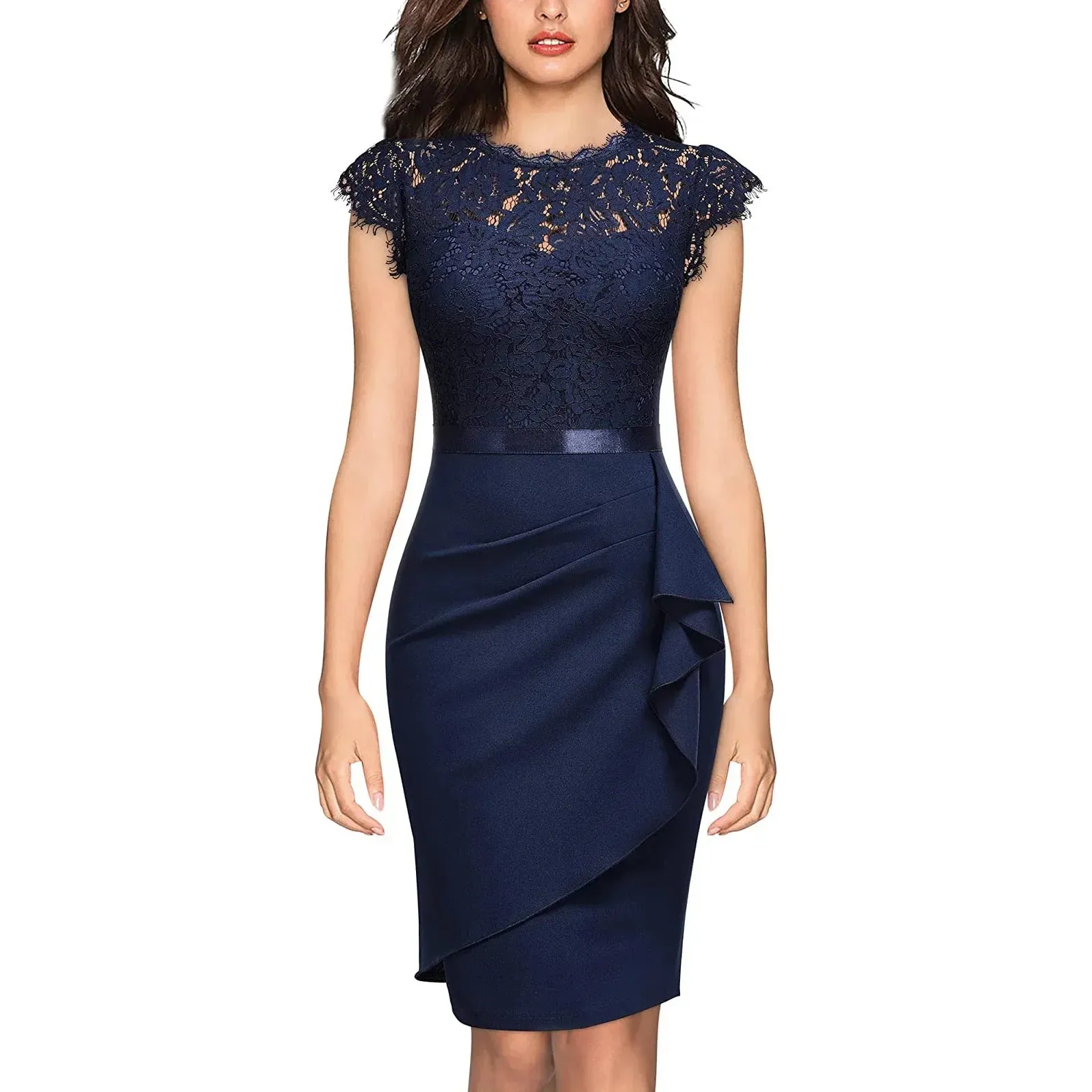 Women’s Elegant Lace Bodycon Dress – Sexy Evening, Wedding, Party, Office, and Birthday Fashion – Stylish Club Vestidos for Women