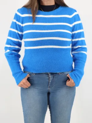 Women's Striped Sweater,Blue