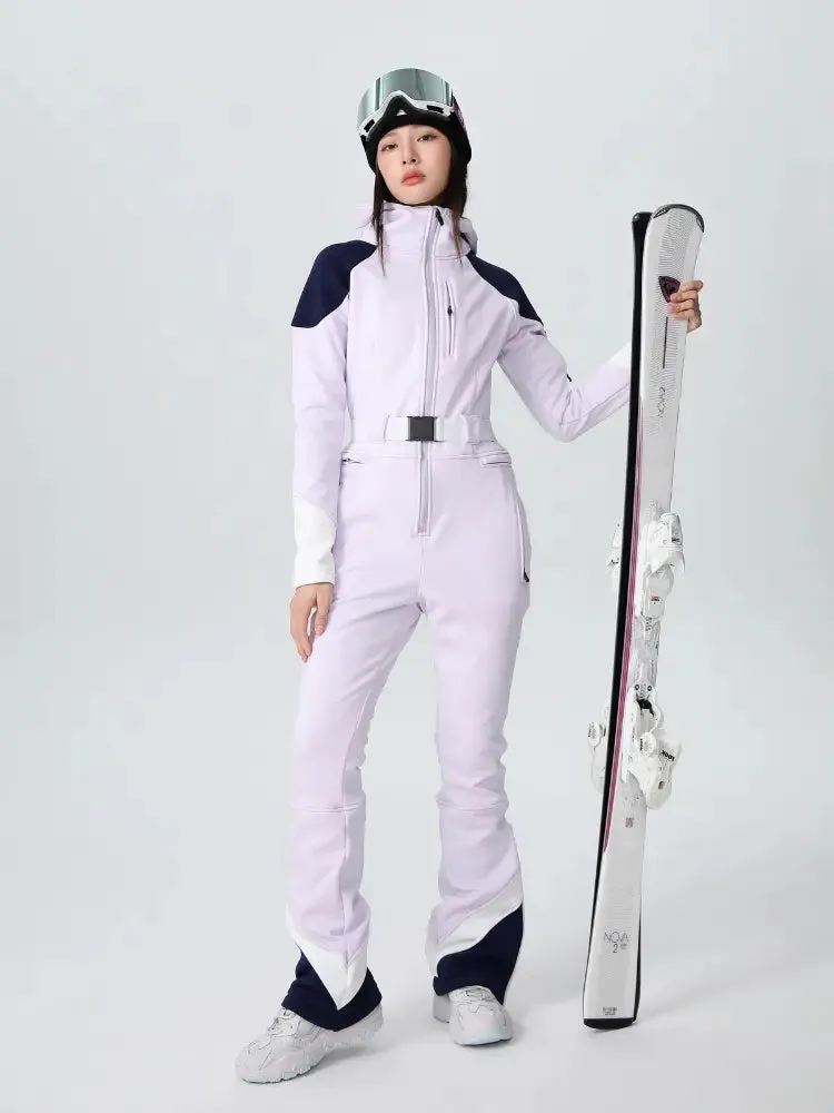 Women's Tight One-piece Skisuits Elegant Snowboarding Jumpsuits