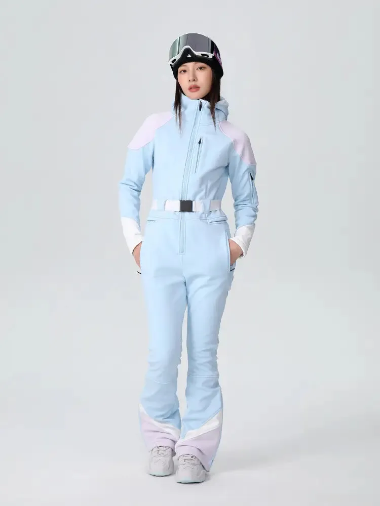 Women's Tight One-piece Skisuits Elegant Snowboarding Jumpsuits