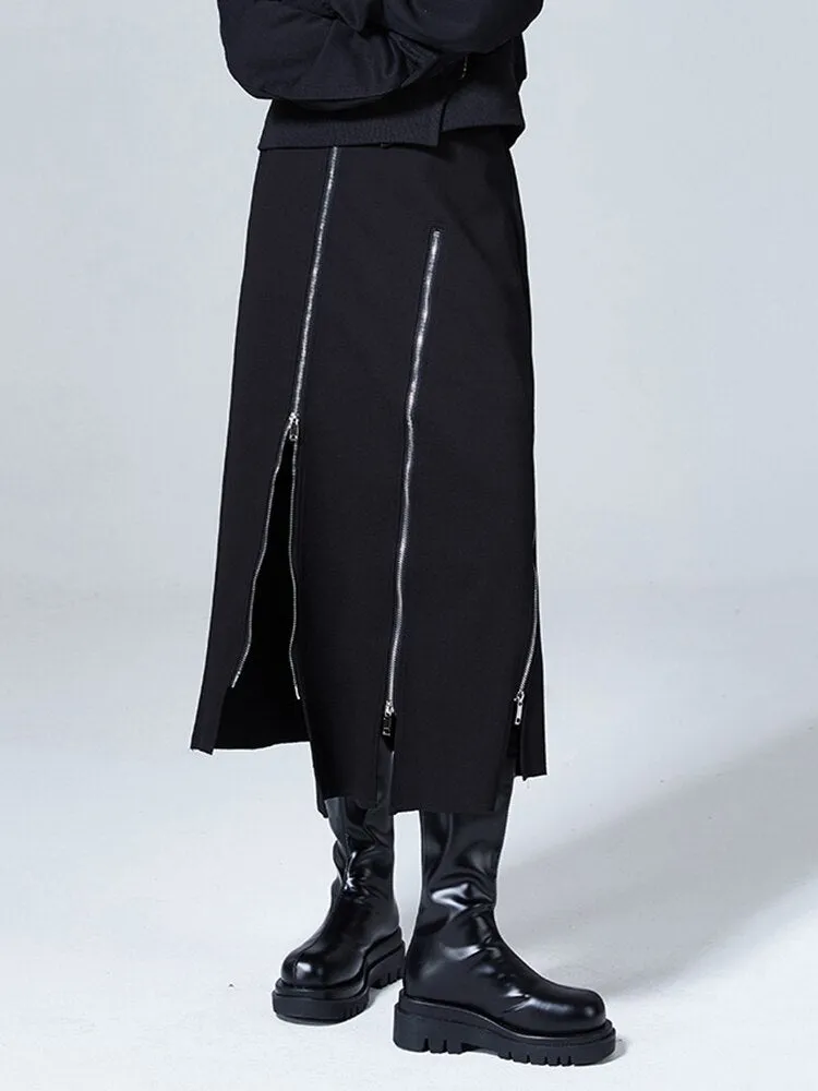 Zipper Irregular Design Half-body Skirt