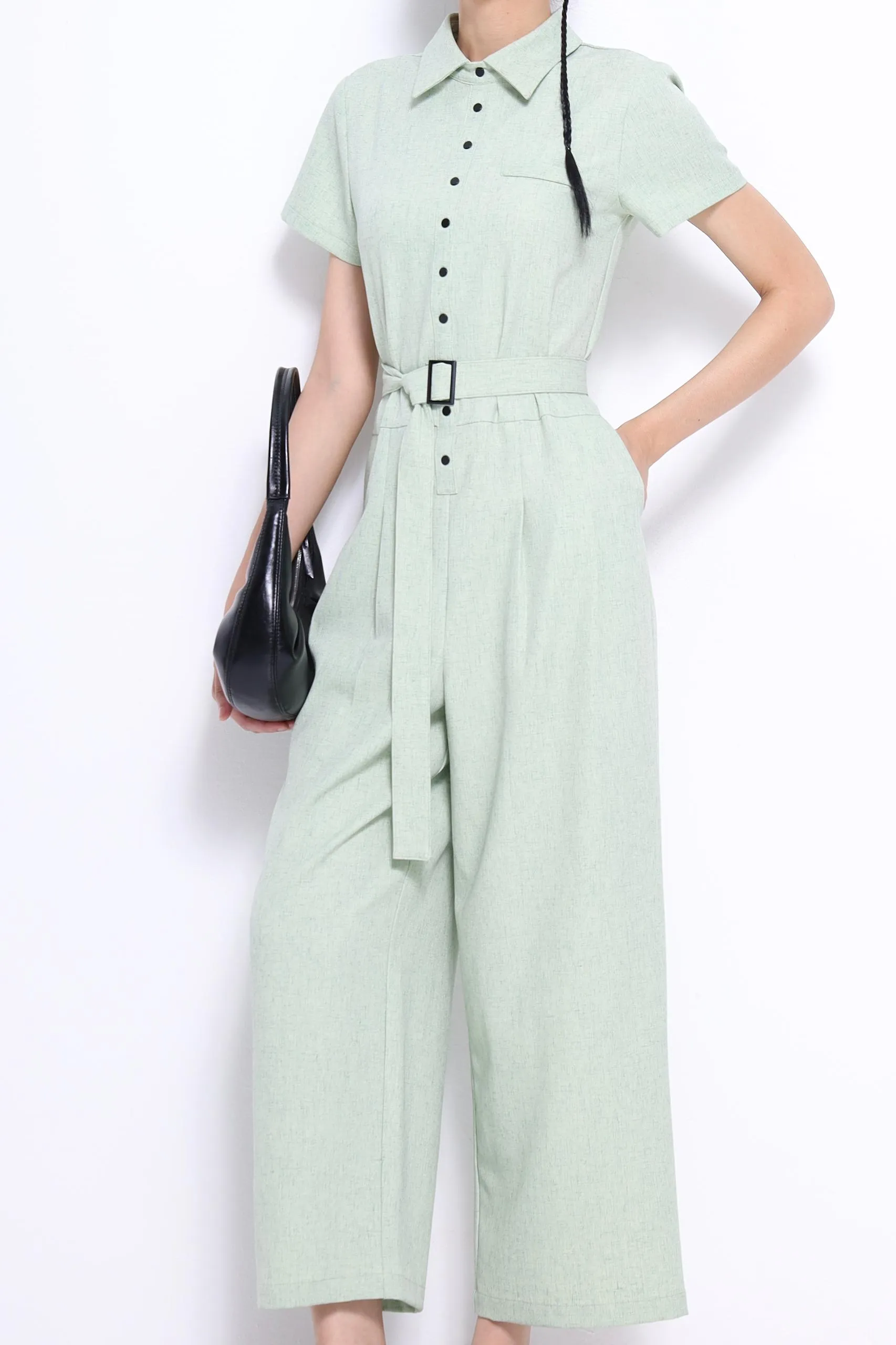 Ziya Belted Straight Leg Jumpsuit